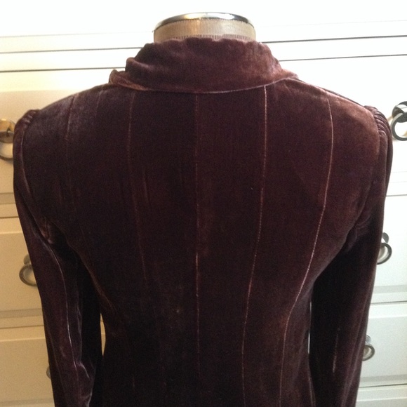 PURSUITS LTD brown velvet vintage style jacket 4 P - Picture 6 of 6